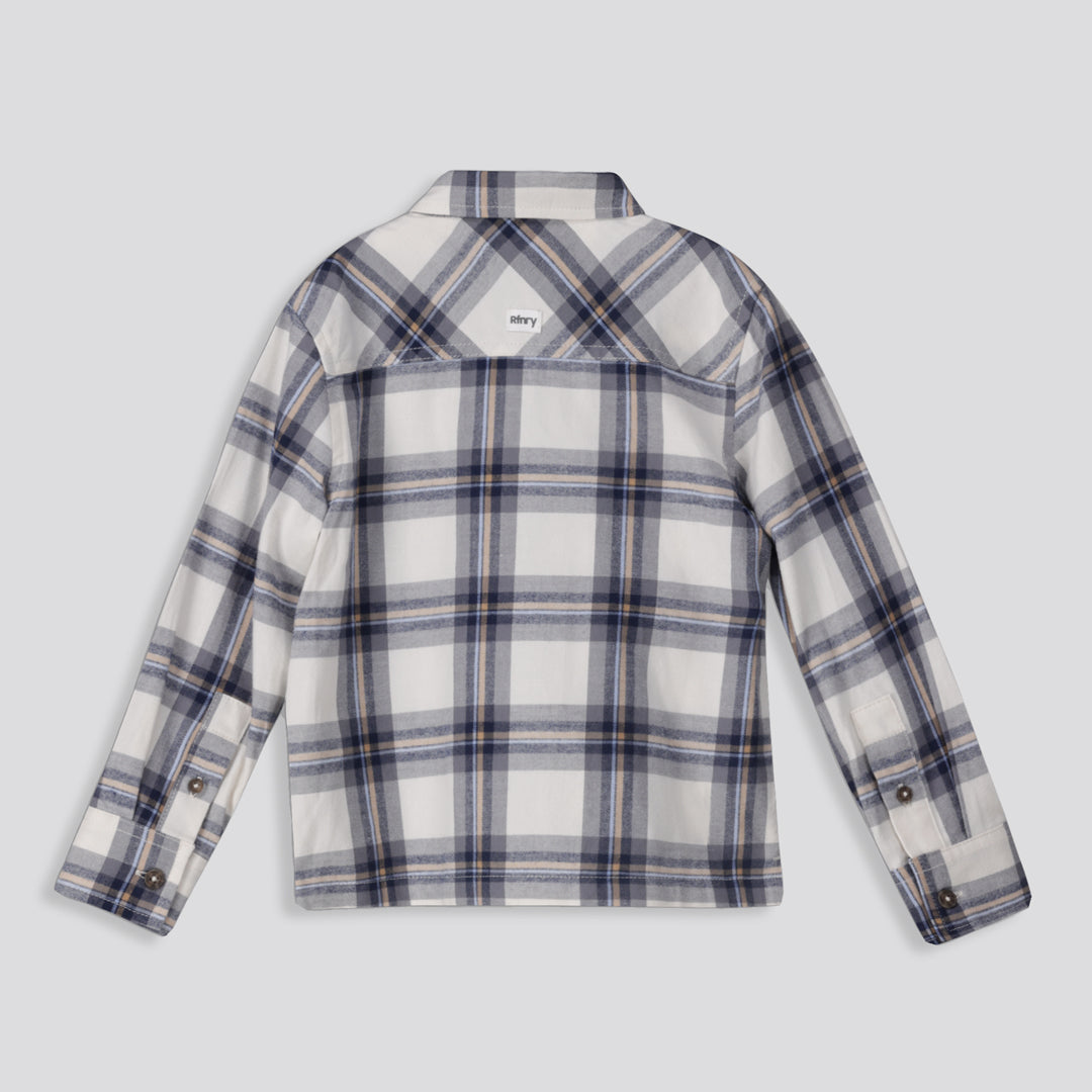 Boys Check Shirt Taupe