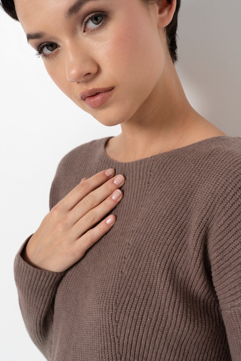 Ribbed Jumper Brown