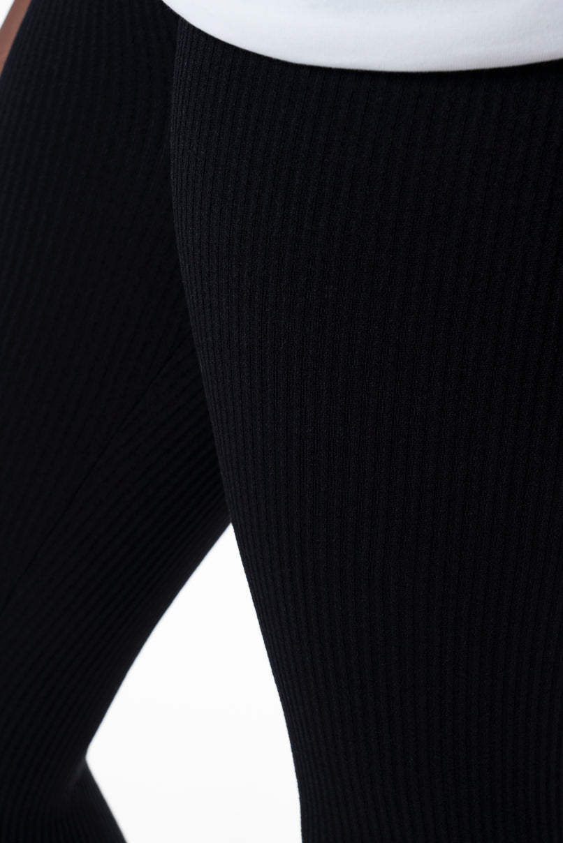 Ribbed Leggings Black