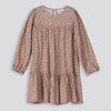 Girls Tiered Dress Taupe