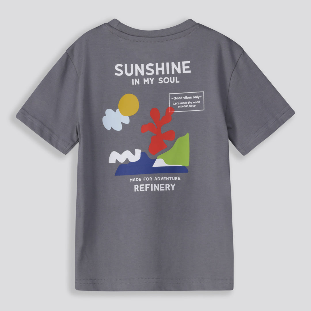 Boys Statement Tee Charcoal
