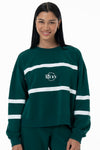 Striped Crewneck Sweatshirt Green