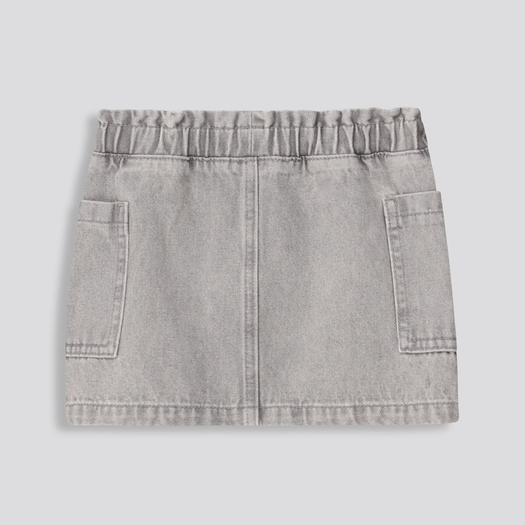 Girls Grey Denim Skirt Grey Wash