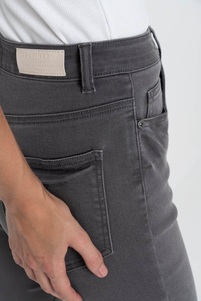 Rf09 Hi Waisted Skinny Jeans Grey Wash