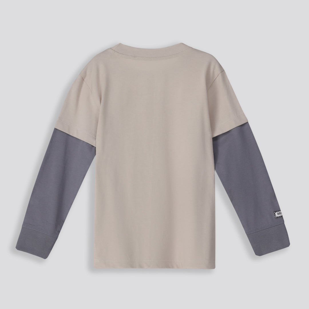 Boys Statement Long Sleeve Beige