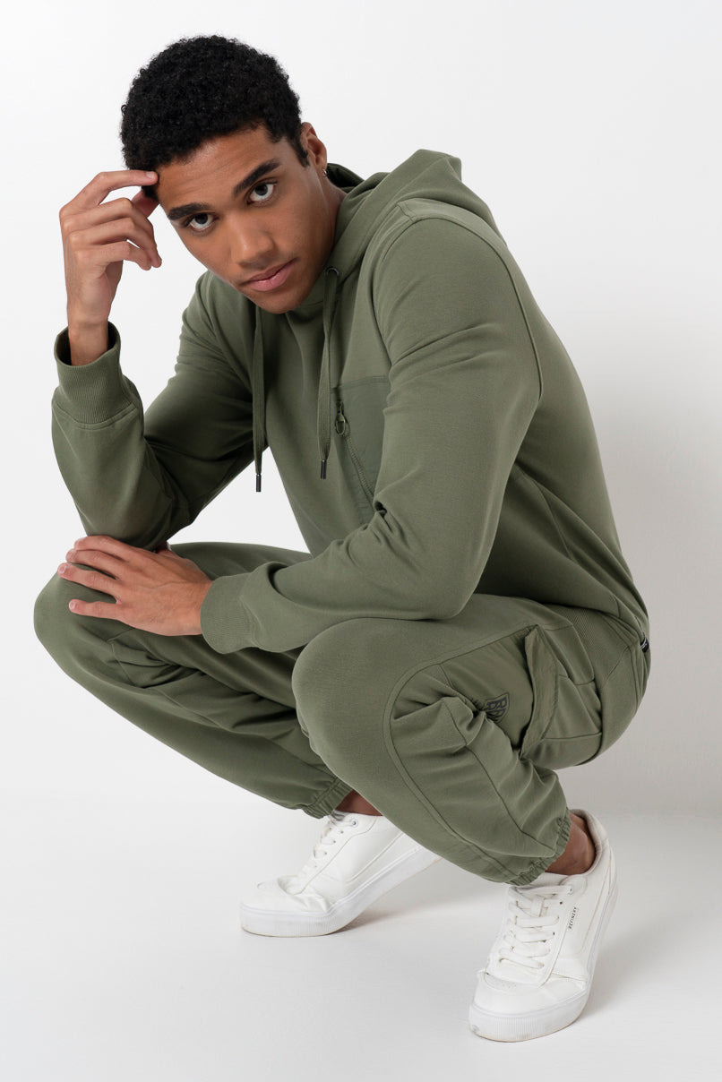 Cargo Pocket Hoodie Olive