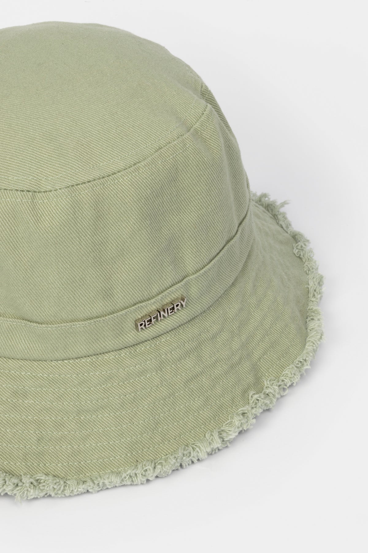 Raw Edge Denim Hat Sage