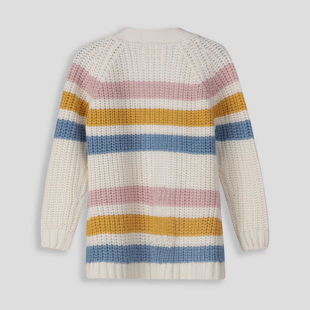 Girls Striped Cardigan Multi