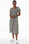 Puff Sleeve Dress Green