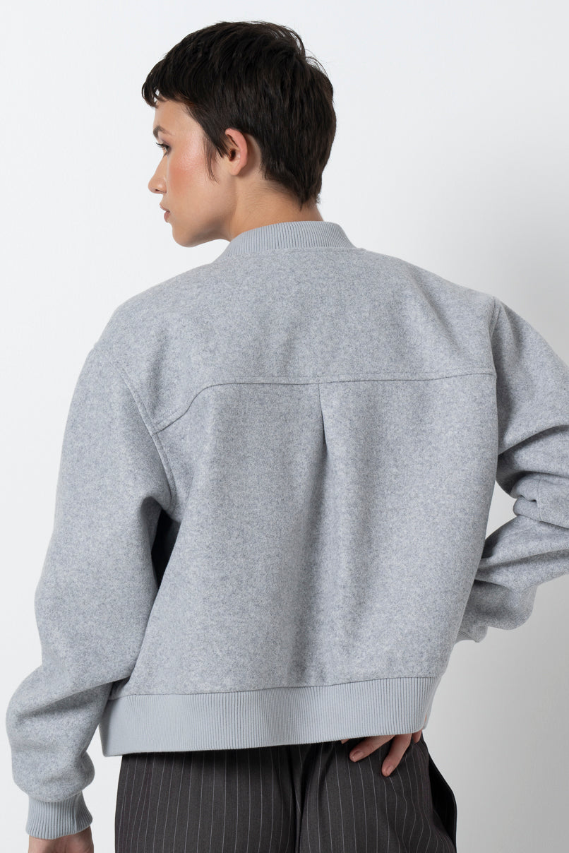 Melton Bomber Jacket Ice Mel