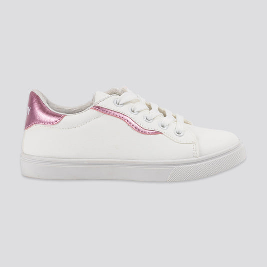 Girls Lace-Up Sneaker White