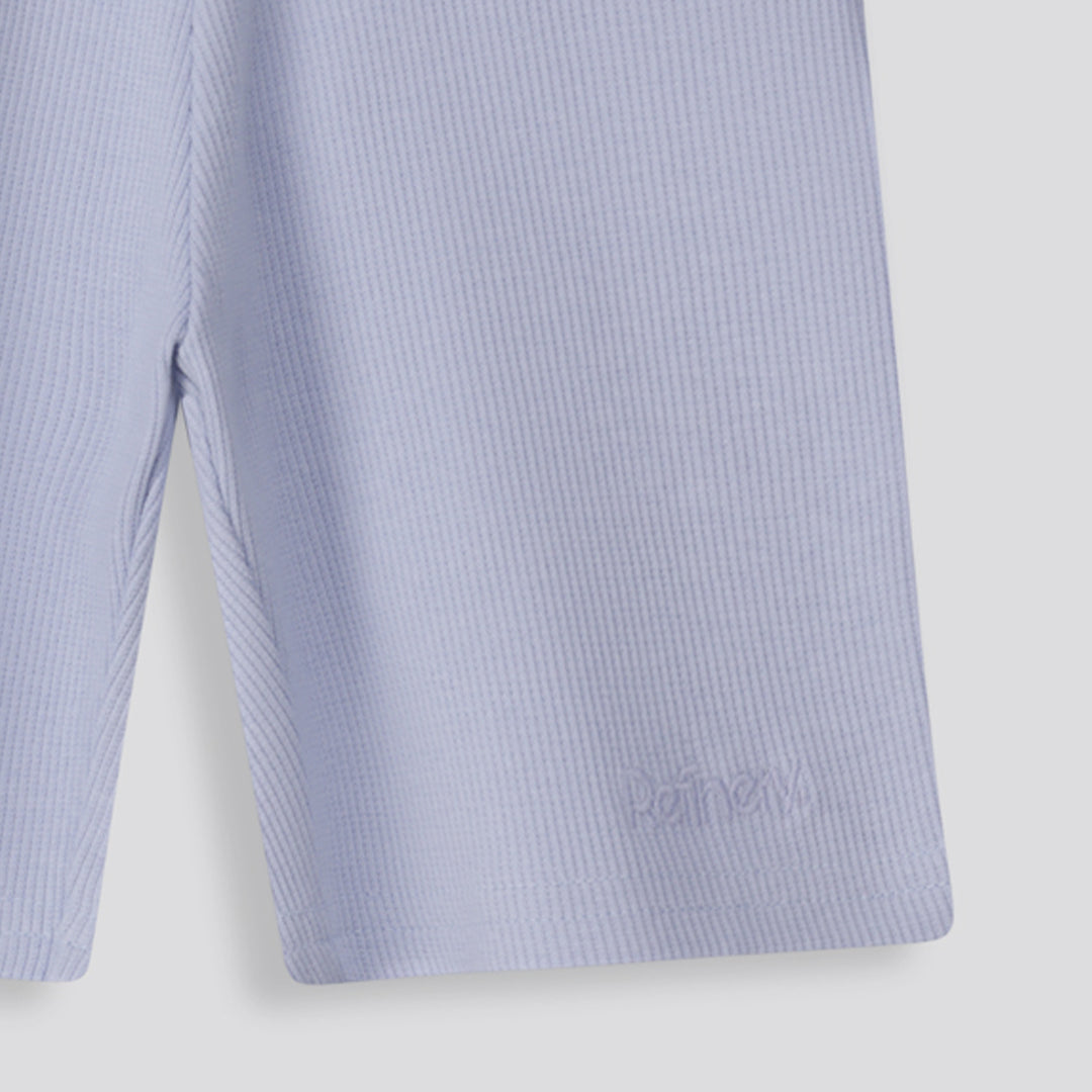 Girls Ribbed Biker Shorts Blue