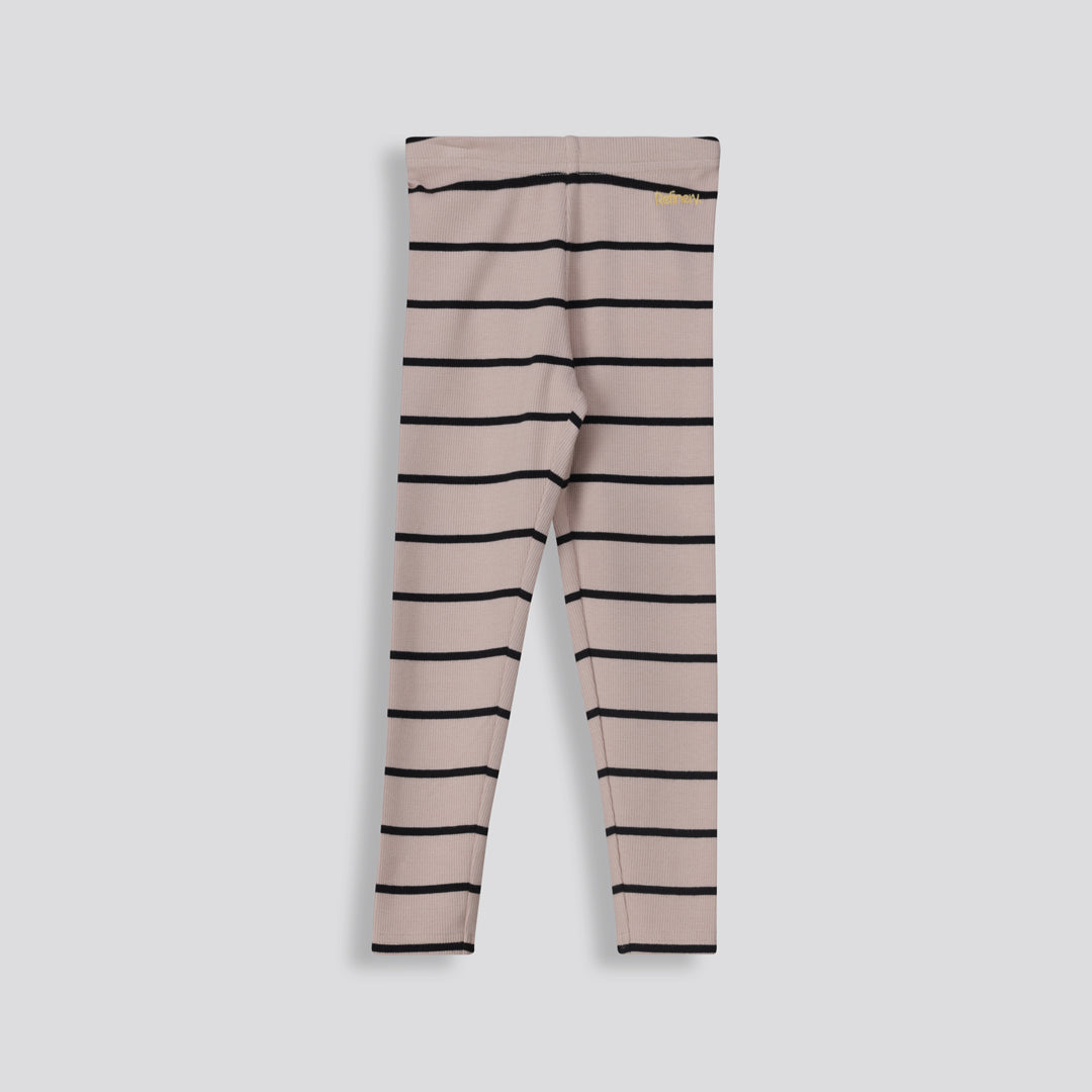 Girls Ribbed Leggings Stone