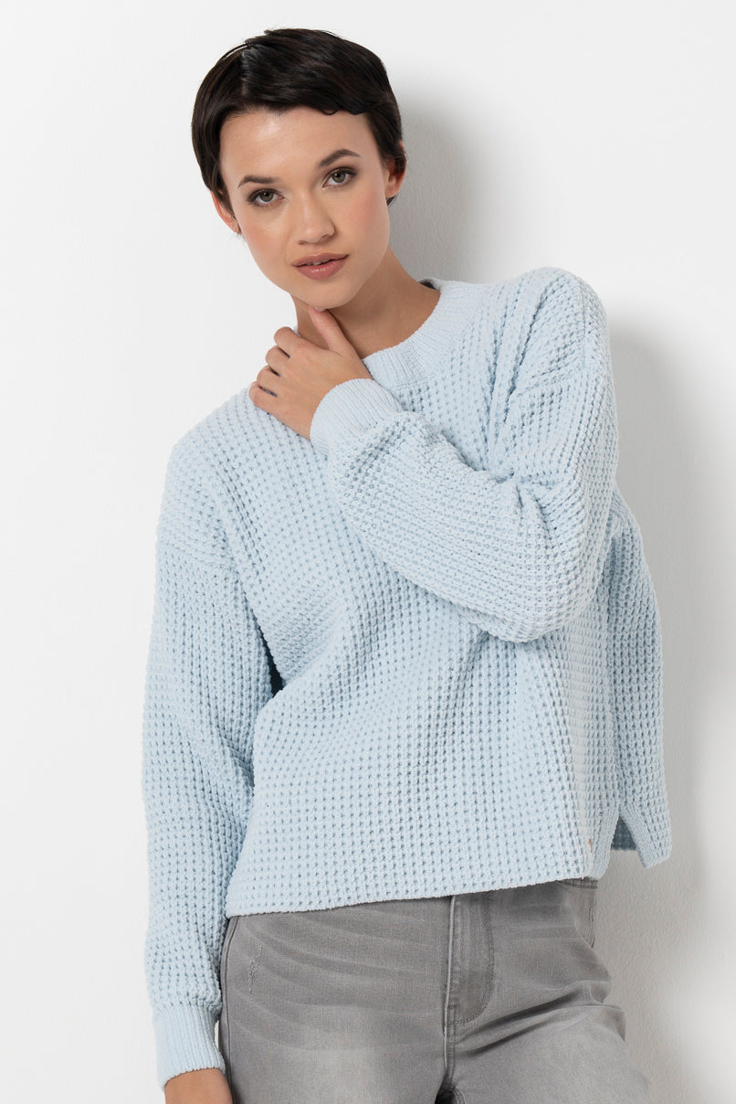 Chenille Waffle Jumper Blue