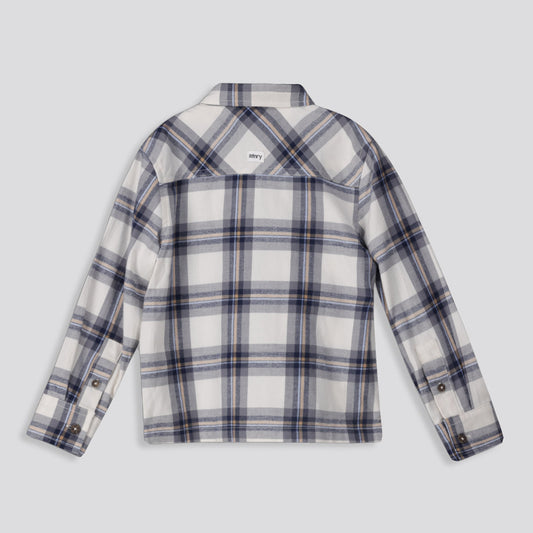 Boys Check Shirt Taupe