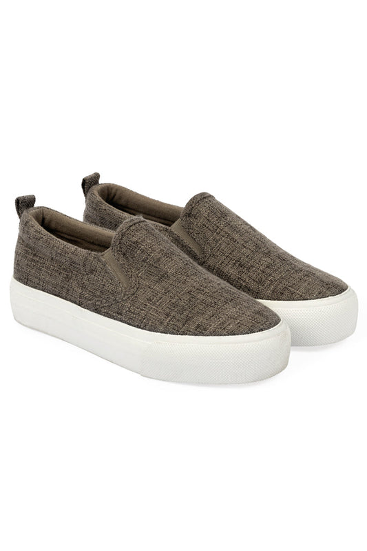 Tweed Slip-On Charcoal