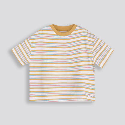 Girls Boxy Tee Multi Stripe