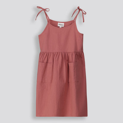 Girls Short Fit And Flare Dress Dirty Pink