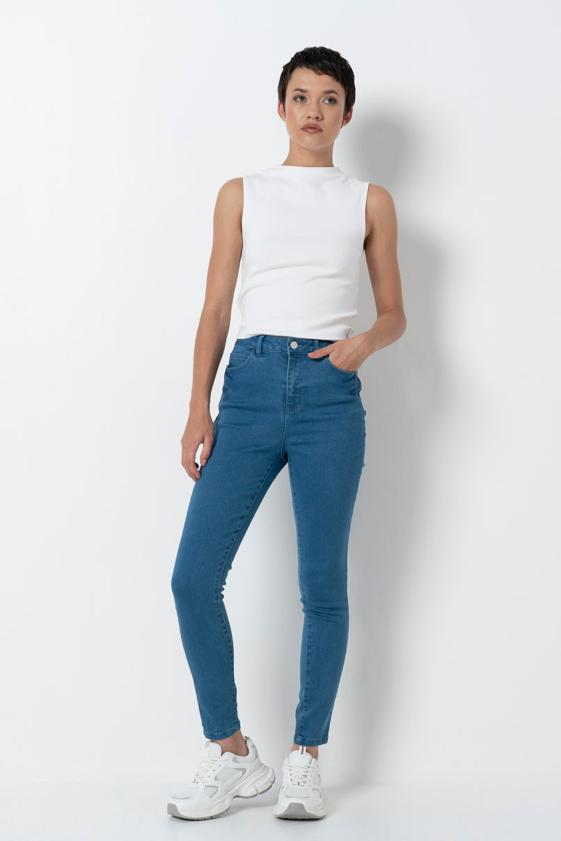 Rf09 Hi Waist Skinny Jean Mid Wash