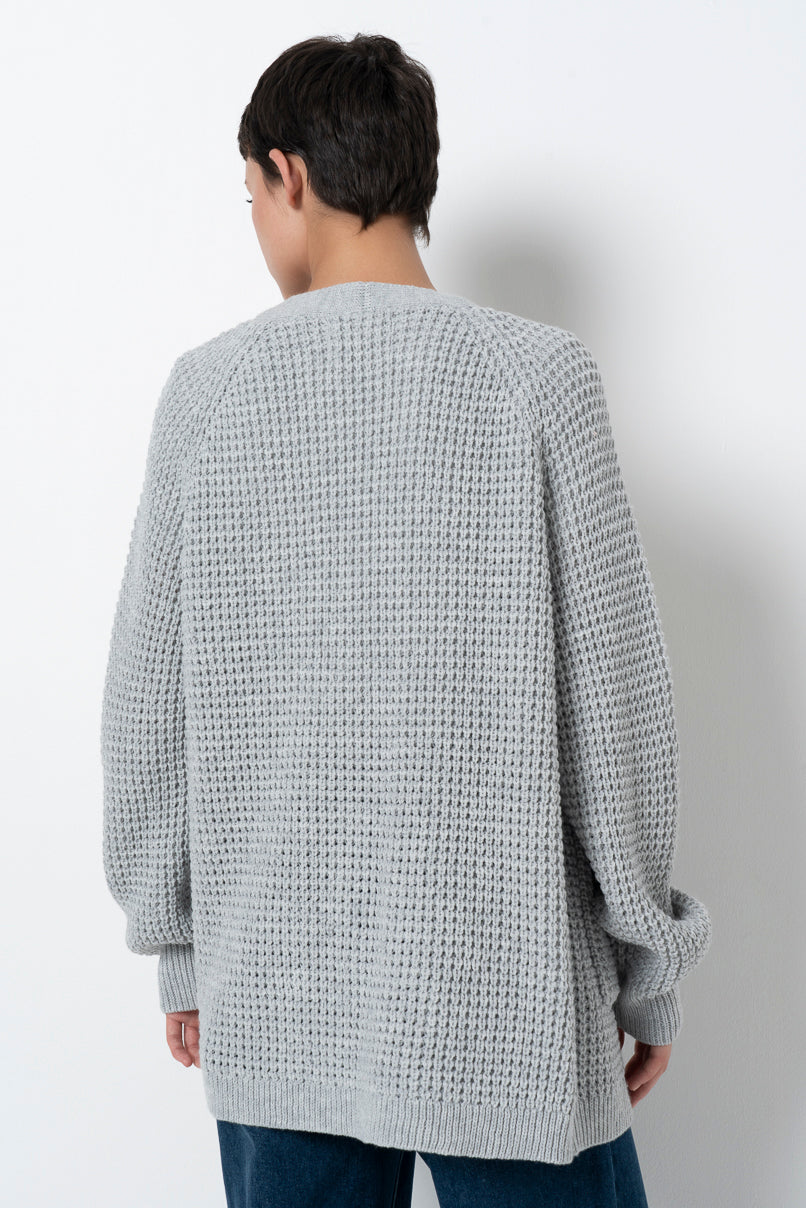 Waffle Cardigan Ice Mel