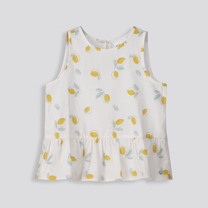Girls Peplum Tank Top Milk