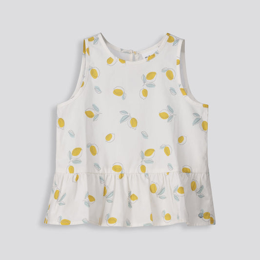 Girls Peplum Tank Top Milk