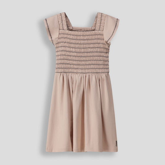 Girls Fit And Flare Dress Stone