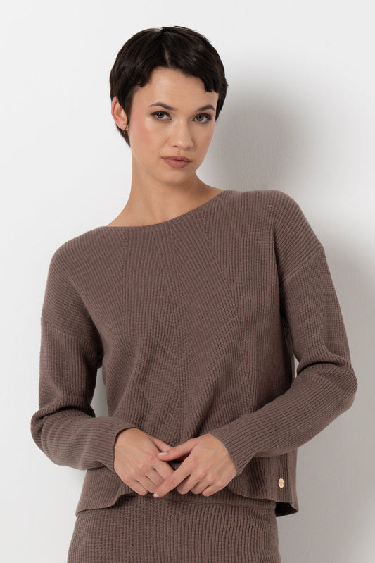 Ribbed Jumper Brown