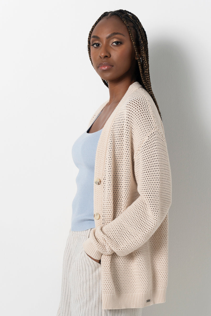 Relaxed Knit Cardigan Natural