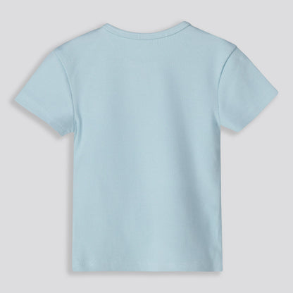 Girls Ribbed Tee Light Blue
