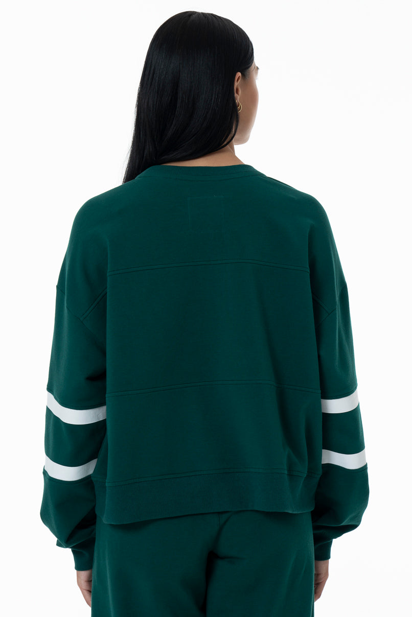 Striped Crewneck Sweatshirt Green