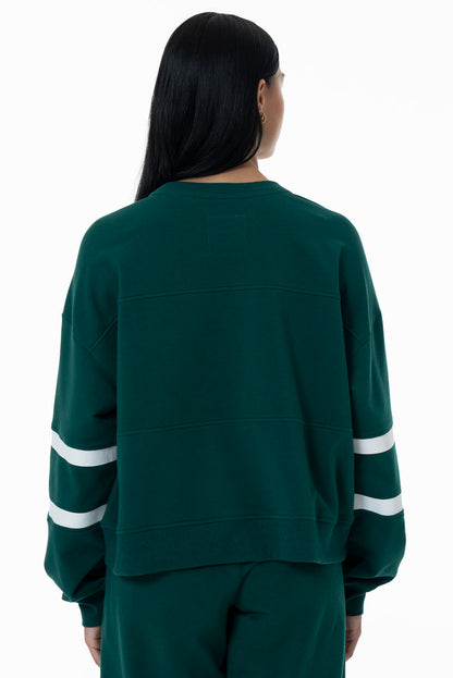 Striped Crewneck Sweatshirt Green