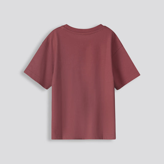 Boys Oversized Tee Burgundy