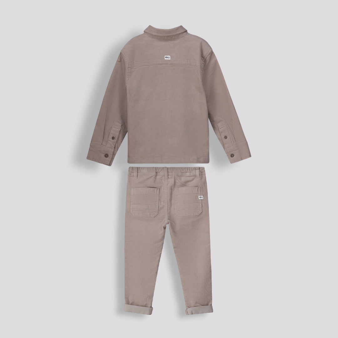 Boys Corduroy Shirt Taupe