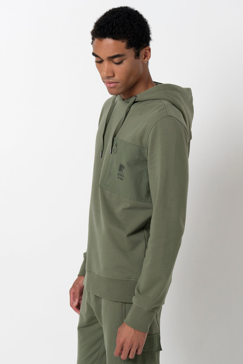 Cargo Pocket Hoodie Olive