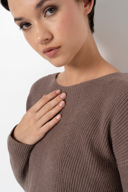 Ribbed Jumper Brown