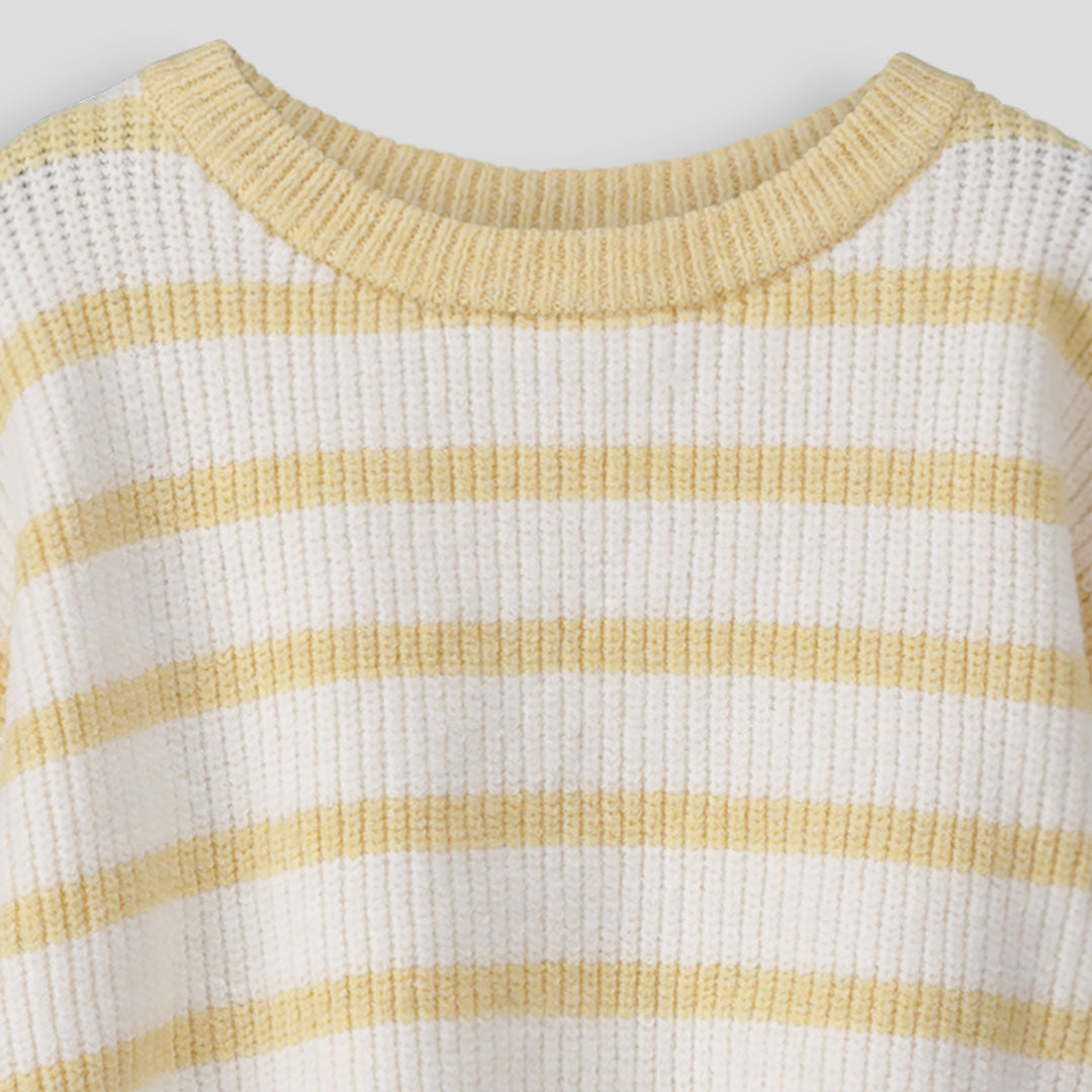 Girls Striped Jumper Yellow
