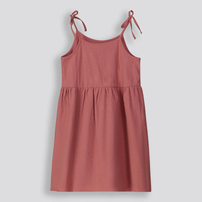 Girls Short Fit And Flare Dress Dirty Pink