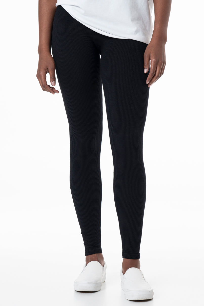 Ribbed Leggings Black