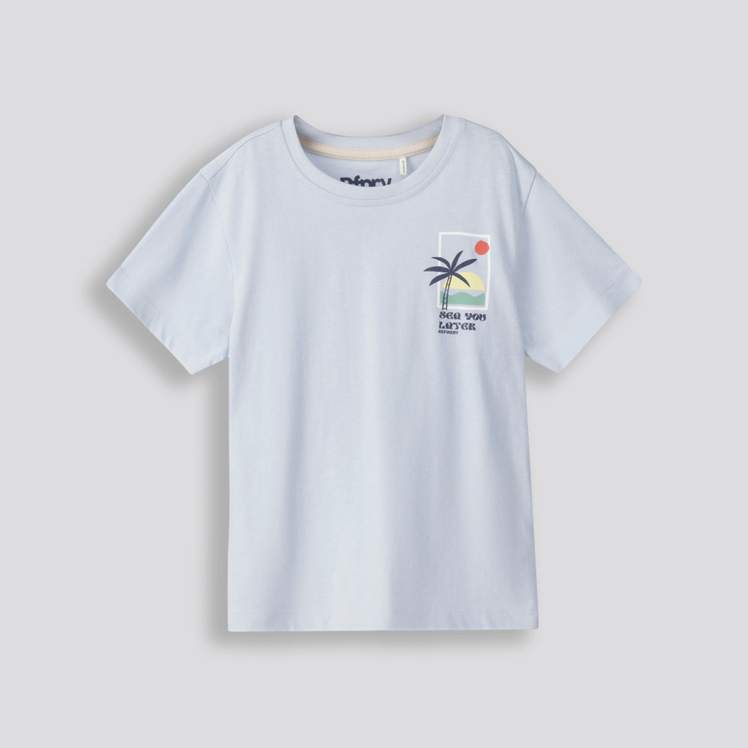Boys Branded Tee Pale Blue