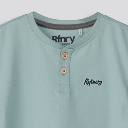 Boys Henley Tee Aqua