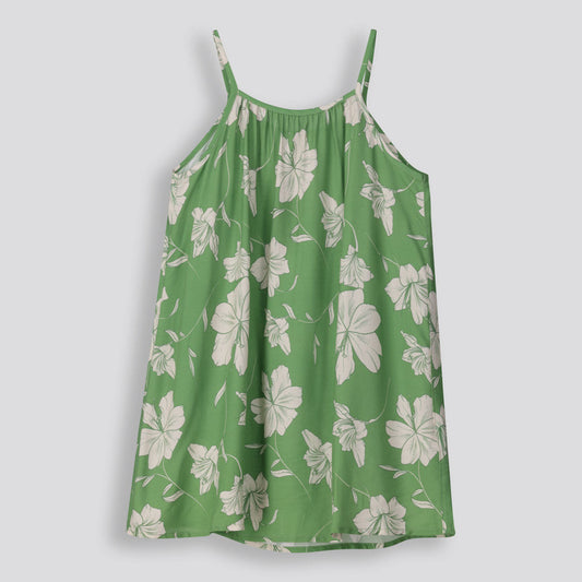 Girls Trapeze Dress Green