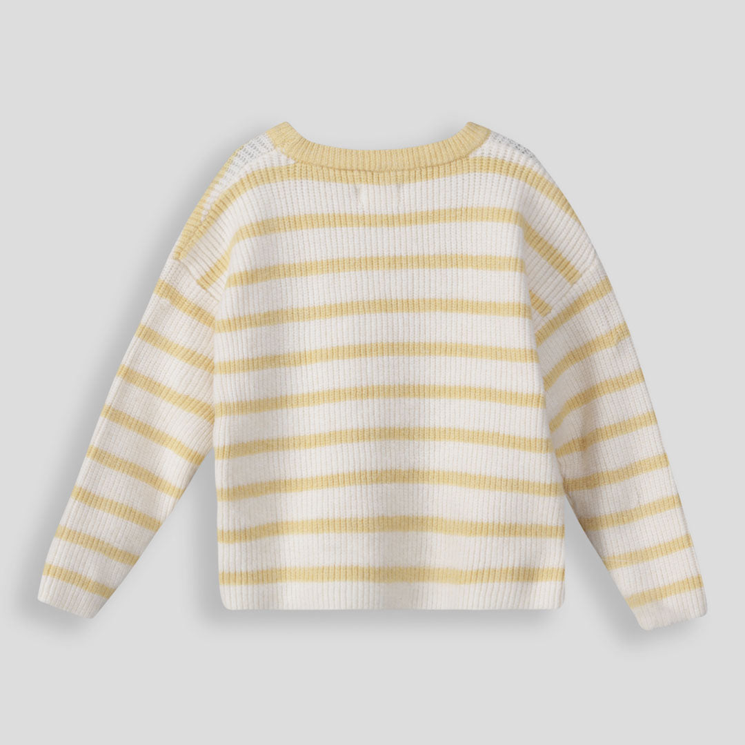 Girls Striped Jumper Yellow