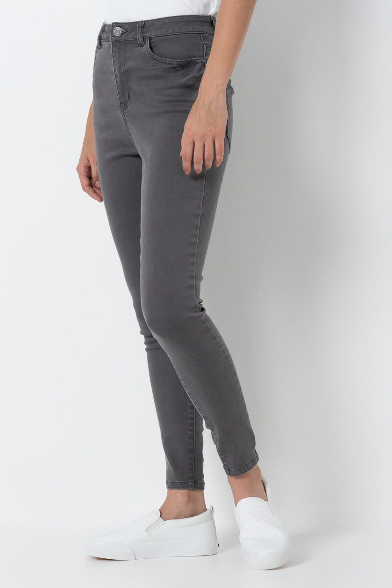 Rf09 Hi Waisted Skinny Jeans Grey Wash