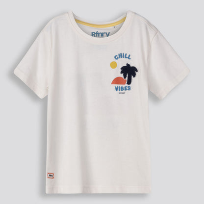 Boys Branded Tee Off White