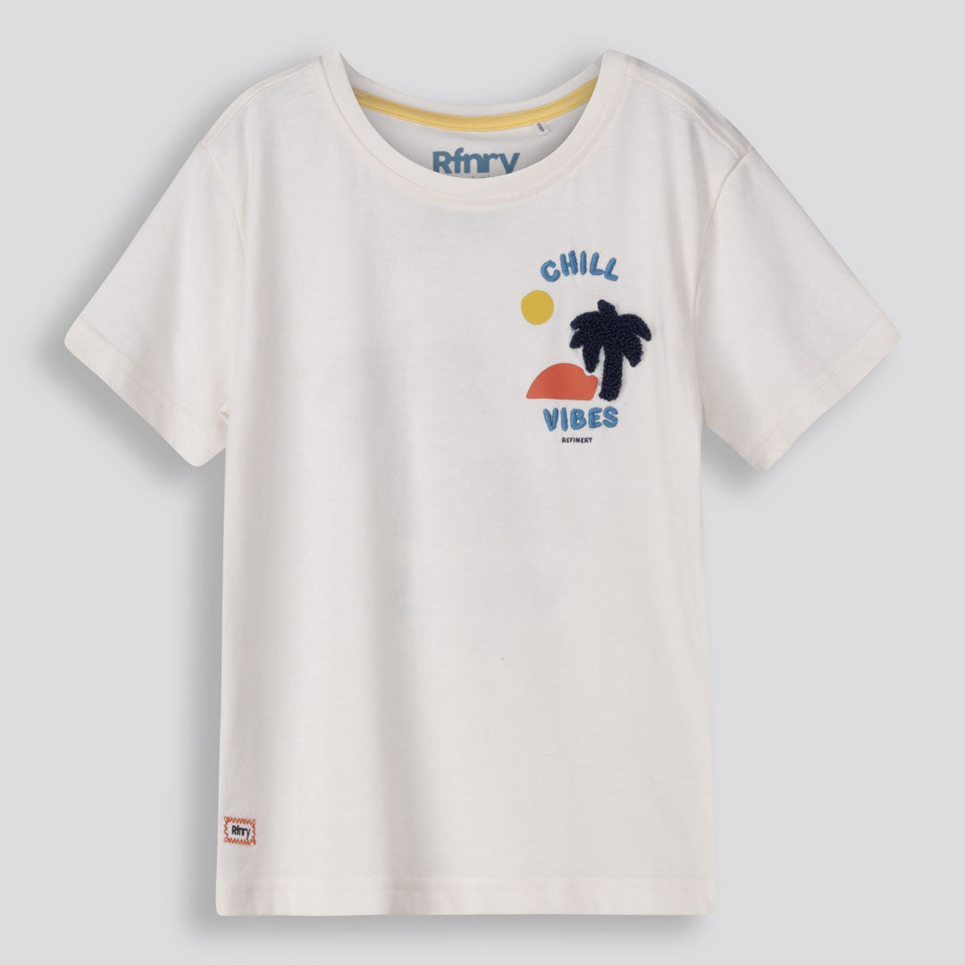 Boys Branded Tee Off White