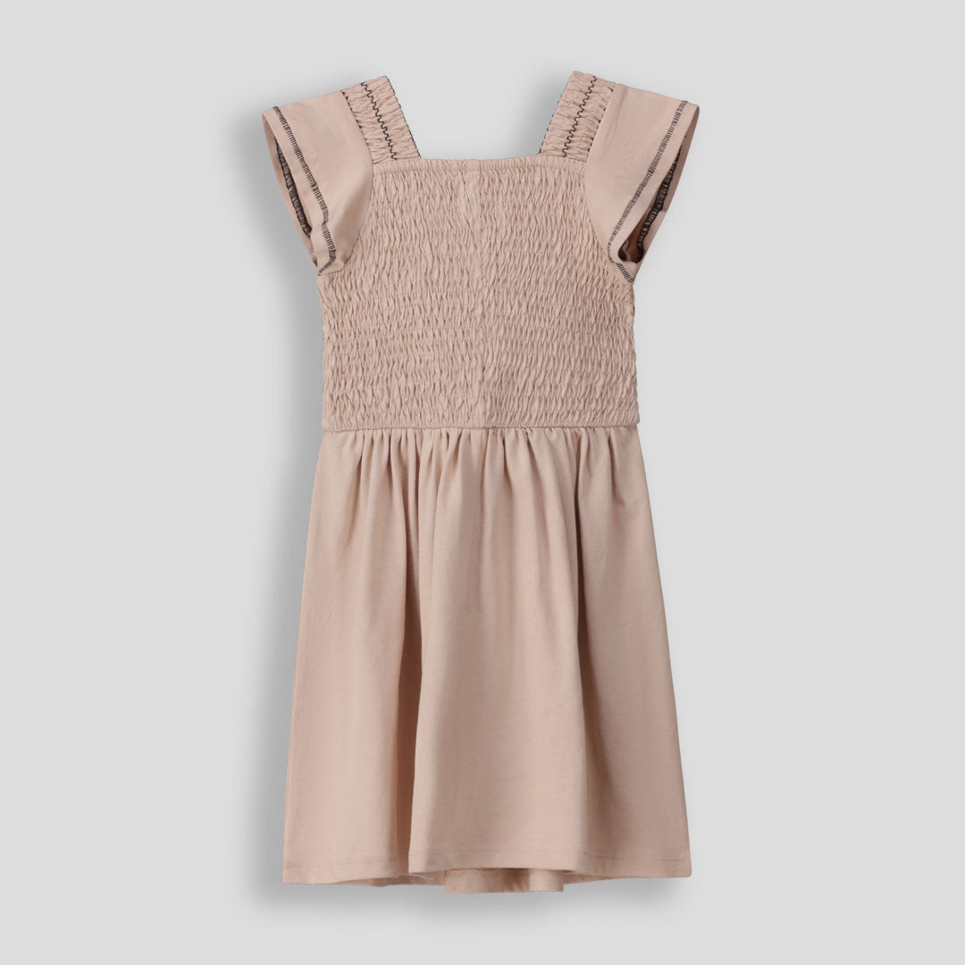 Girls Fit And Flare Dress Stone