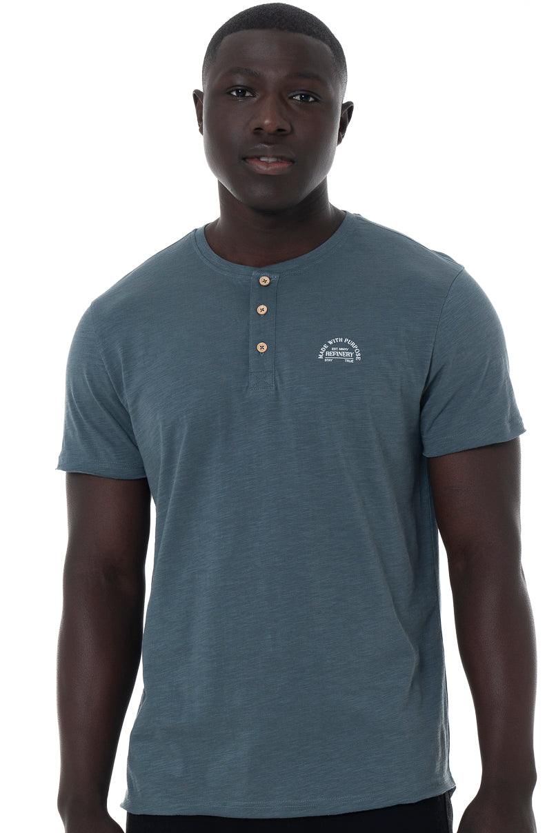 Henley T-Shirt Blue