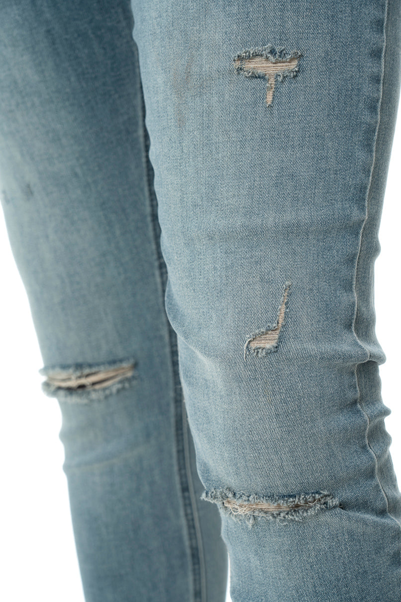 Rf10 Ripped Skinny Jeans Blue Denim