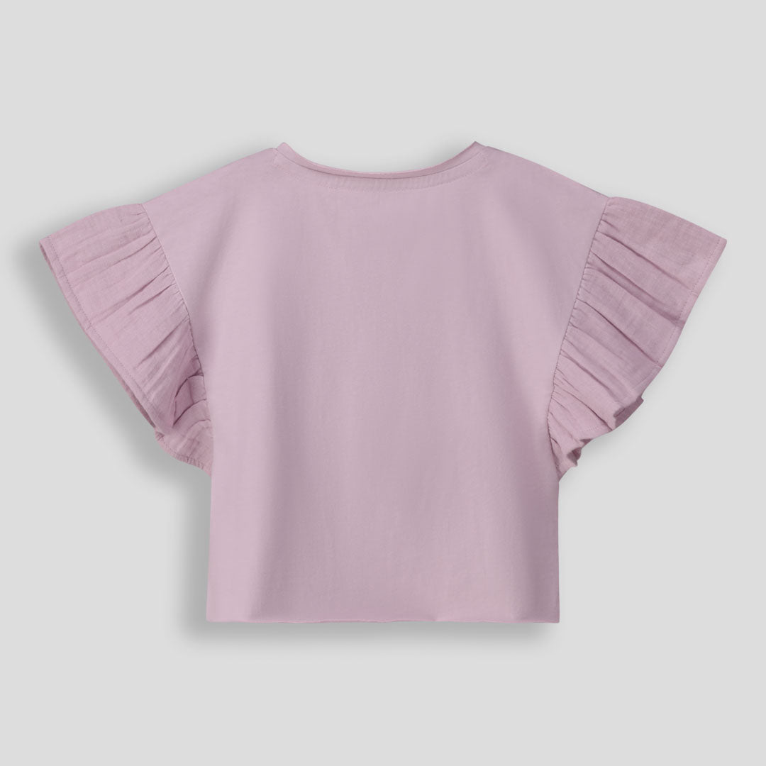 Girls Flutter Sleeve Tee Lilac